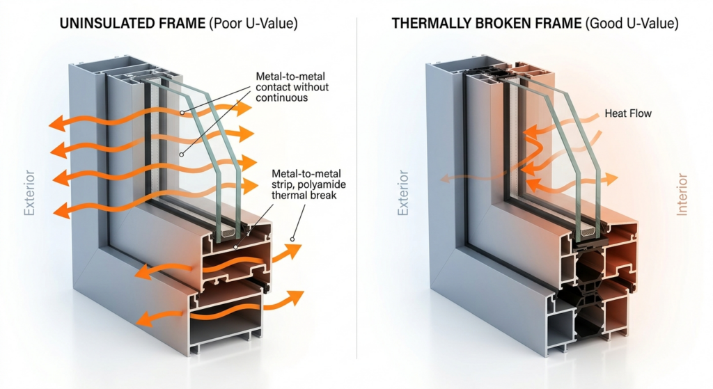 What U-value ranges apply to common window types?