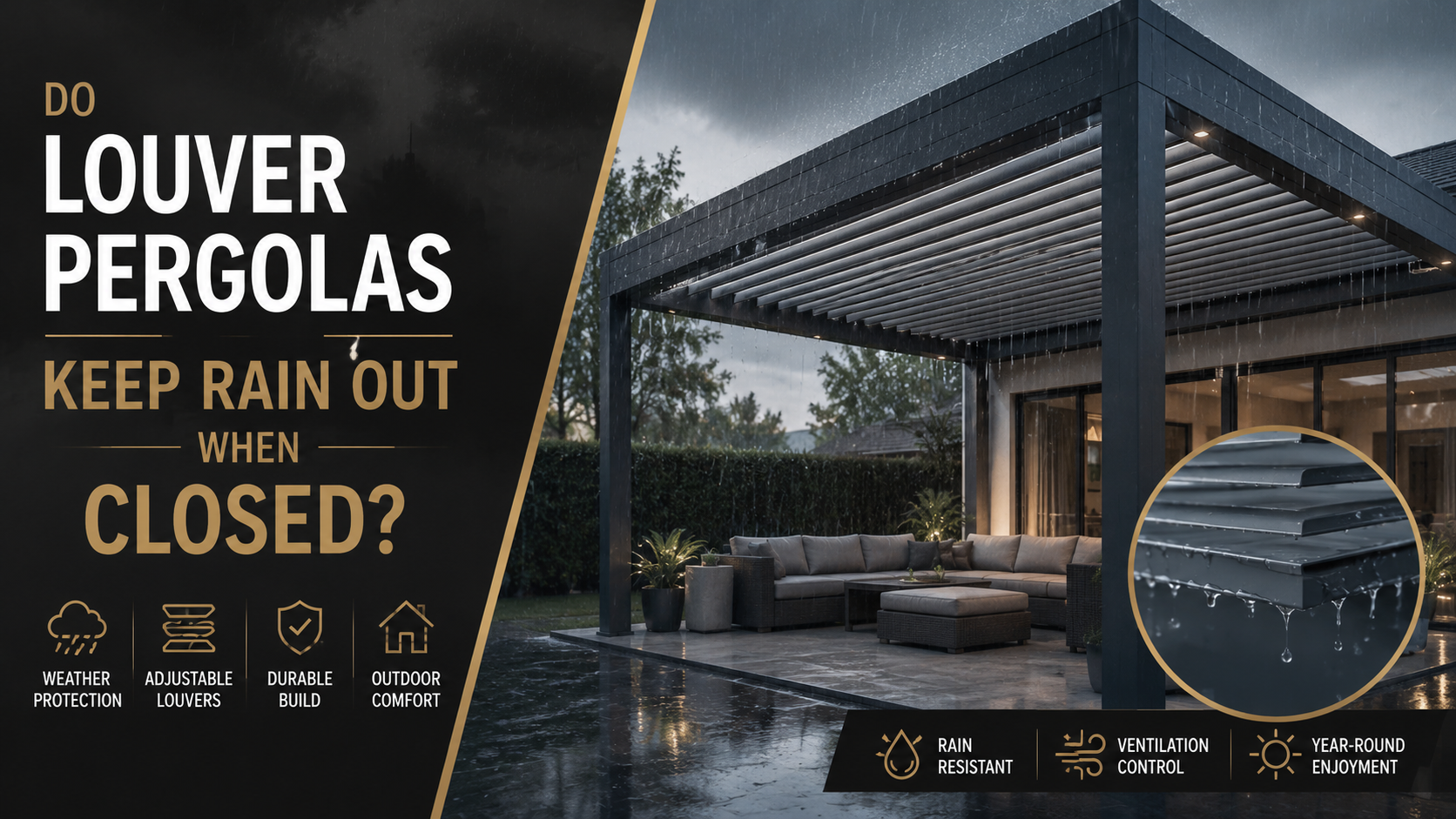 Do Louver Pergolas Keep Rain Out When Closed