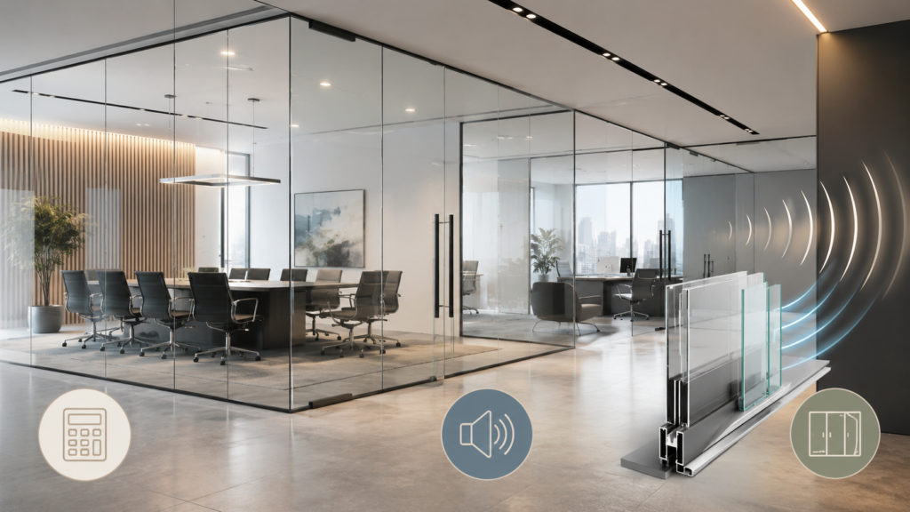 Frameless Glass Office Partitions: Cost, Soundproofing (STC) and Types